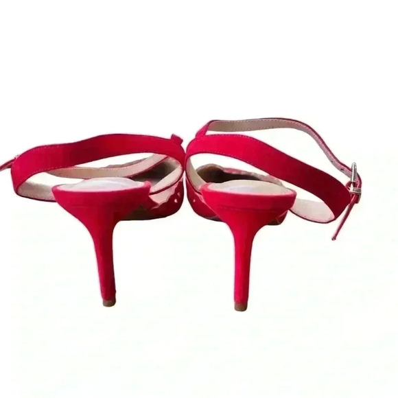 Kelly & Katie Holiday Red Zabell Microsuede Slingback Pointed Toe Heels Size 8 - Picture 2 of 4